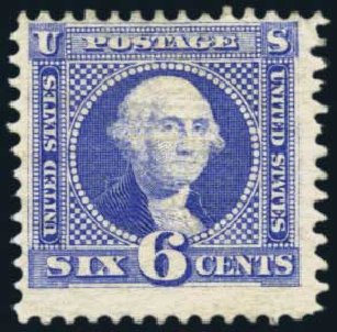 Values of US Stamps Scott Catalogue # 115: 6c 1869 Pictorial Washington. Harmer-Schau Auction Galleries, Jan 2014, Sale 100, Lot 460