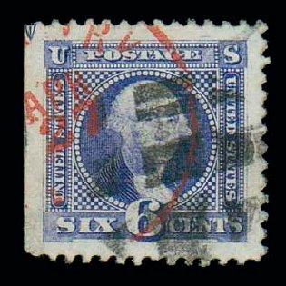 US Stamp Values Scott Cat. #115 - 6c 1869 Pictorial Washington. Matthew Bennett International, Dec 2007, Sale 325, Lot 1591