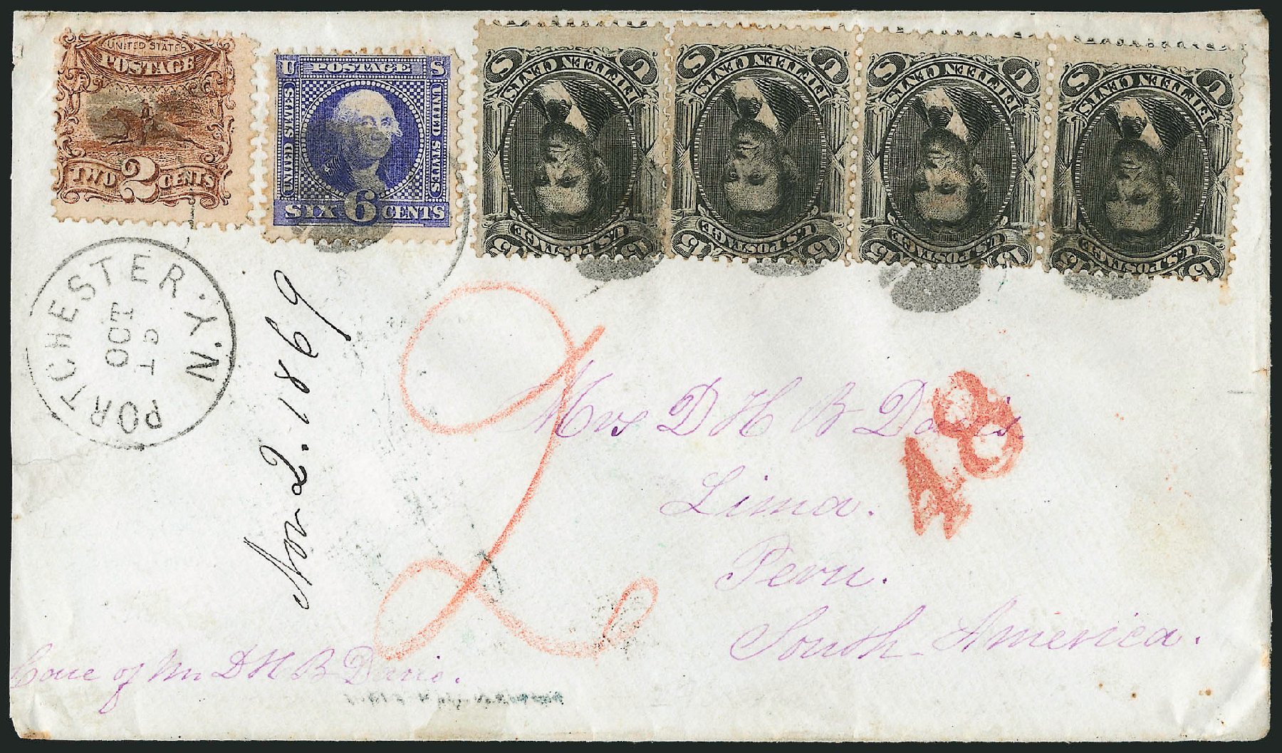 Prices of US Stamps Scott Catalog 115 - 1869 6c Pictorial Washington. Robert Siegel Auction Galleries, Mar 2011, Sale 1004, Lot 101