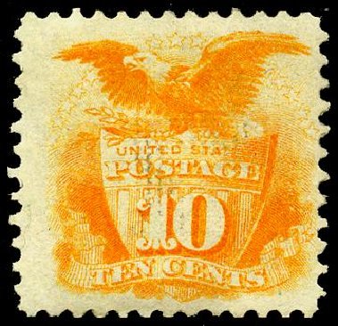 Cost of US Stamp Scott Catalogue 116 - 10c 1869 Pictorial Shield Eagle. Matthew Bennett International, May 2008, Sale 327, Lot 117