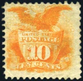 Value of US Stamps Scott Catalog 116: 10c 1869 Pictorial Shield Eagle. Harmer-Schau Auction Galleries, Oct 2009, Sale 83, Lot 357
