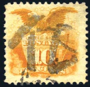 US Stamp Value Scott Catalogue # 116 - 10c 1869 Pictorial Shield Eagle. Harmer-Schau Auction Galleries, Feb 2010, Sale 84, Lot 1377