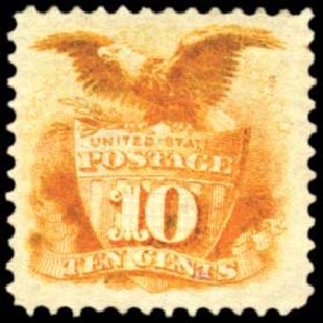 US Stamp Price Scott Cat. #116 - 1869 10c Pictorial Shield Eagle. Harmer-Schau Auction Galleries, Oct 2010, Sale 87, Lot 137