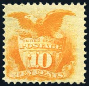 Costs of US Stamp Scott Catalogue # 116 - 10c 1869 Pictorial Shield Eagle. Harmer-Schau Auction Galleries, Aug 2011, Sale 90, Lot 1267