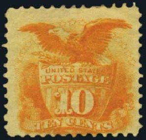 Value of US Stamps Scott Catalogue 116: 1869 10c Pictorial Shield Eagle. Harmer-Schau Auction Galleries, Oct 2011, Sale 91, Lot 197