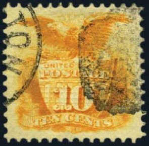 Values of US Stamps Scott 116: 1869 10c Pictorial Shield Eagle. Harmer-Schau Auction Galleries, Jan 2013, Sale 96, Lot 467