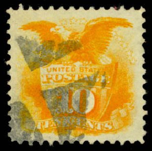 US Stamp Value Scott #116 - 1869 10c Pictorial Shield Eagle. Daniel Kelleher Auctions, Mar 2013, Sale 635, Lot 297
