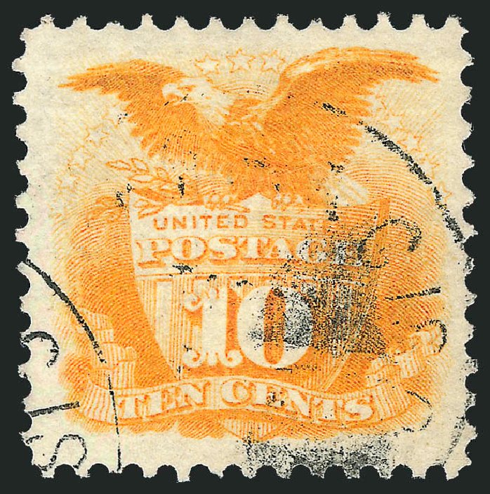Price of US Stamps Scott Catalog # 116: 1869 10c Pictorial Shield Eagle. Robert Siegel Auction Galleries, Jun 2012, Sale 1026, Lot 1257