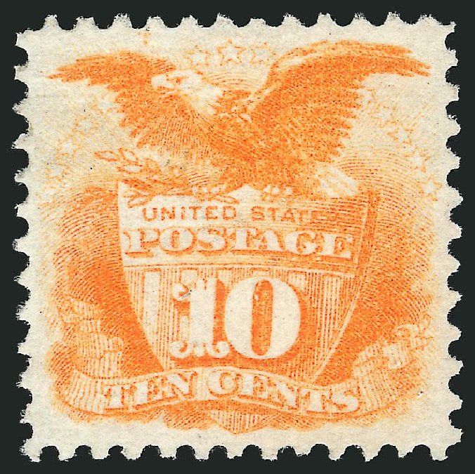 US Stamps Value Scott Cat. 116: 10c 1869 Pictorial Shield Eagle. Robert Siegel Auction Galleries, Sep 2014, Sale 1078, Lot 227