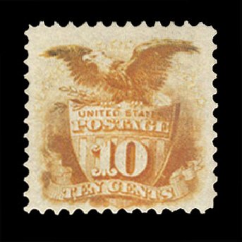Values of US Stamp Scott Catalog # 116: 10c 1869 Pictorial Shield Eagle. Cherrystone Auctions, Mar 2010, Sale 201003, Lot 88