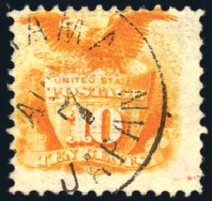 US Stamp Prices Scott Catalog # 116: 10c 1869 Pictorial Shield Eagle. Harmer-Schau Auction Galleries, Feb 2010, Sale 84, Lot 1378