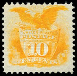 Costs of US Stamps Scott Catalogue # 116: 10c 1869 Pictorial Shield Eagle. Schuyler J. Rumsey Philatelic Auctions, Apr 2015, Sale 60, Lot 2088