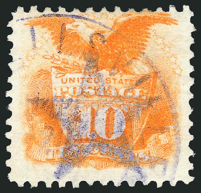 US Stamp Value Scott Catalogue # 116 - 1869 10c Pictorial Shield Eagle. Robert Siegel Auction Galleries, Oct 2011, Sale 1013, Lot 198