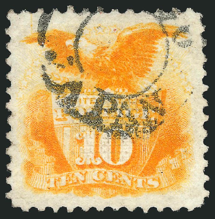 Price of US Stamp Scott Catalogue 116: 1869 10c Pictorial Shield Eagle. Robert Siegel Auction Galleries, Oct 2012, Sale 1032, Lot 3188
