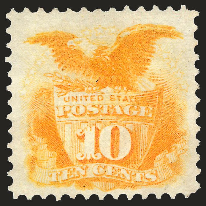 Costs of US Stamps Scott Cat. 116 - 1869 10c Pictorial Shield Eagle. Robert Siegel Auction Galleries, Apr 2010, Sale 984, Lot 388