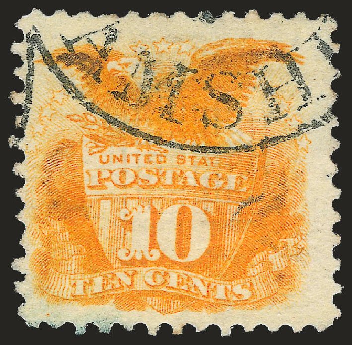 Price of US Stamps Scott Cat. #116: 10c 1869 Pictorial Shield Eagle. Robert Siegel Auction Galleries, Apr 2010, Sale 984, Lot 398