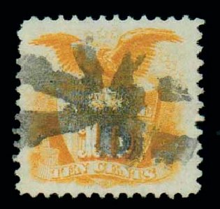 US Stamp Price Scott 116 - 1869 10c Pictorial Shield Eagle. Matthew Bennett International, Dec 2007, Sale 323, Lot 289
