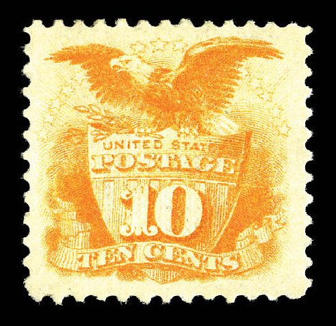 Values of US Stamps Scott Catalogue # 116: 1869 10c Pictorial Shield Eagle. Matthew Bennett International, Sep 2012, Sale 345, Lot 149