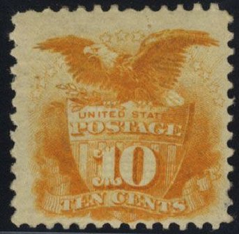 US Stamp Prices Scott Cat. 116 - 1869 10c Pictorial Shield Eagle. Cherrystone Auctions, Mar 2008, Sale 200803, Lot 139