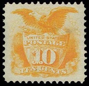Values of US Stamps Scott Catalogue # 116 - 10c 1869 Pictorial Shield Eagle. H.R. Harmer, Jun 2013, Sale 3003, Lot 1109