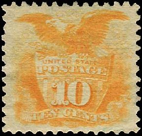 Values of US Stamp Scott Cat. 116 - 1869 10c Pictorial Shield Eagle. Regency-Superior, Jan 2015, Sale 109, Lot 749