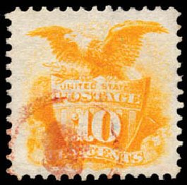 Values of US Stamp Scott # 116: 10c 1869 Pictorial Shield Eagle. Schuyler J. Rumsey Philatelic Auctions, Apr 2015, Sale 60, Lot 2089