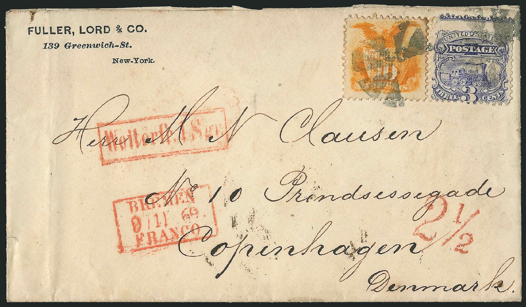 US Stamp Price Scott # 116: 1869 10c Pictorial Shield Eagle. Robert Siegel Auction Galleries, Mar 2011, Sale 1004, Lot 129
