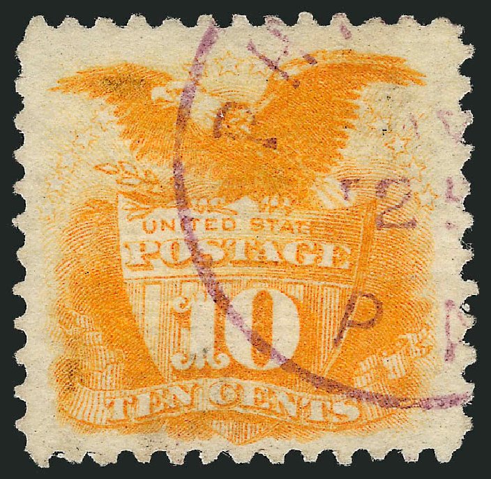 US Stamp Prices Scott Cat. # 116 - 1869 10c Pictorial Shield Eagle. Robert Siegel Auction Galleries, Mar 2012, Sale 1019, Lot 449