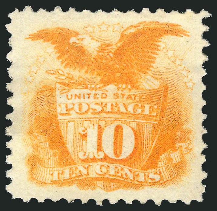 Values of US Stamps Scott Cat. # 116 - 1869 10c Pictorial Shield Eagle. Robert Siegel Auction Galleries, Jul 2013, Sale 1050, Lot 239