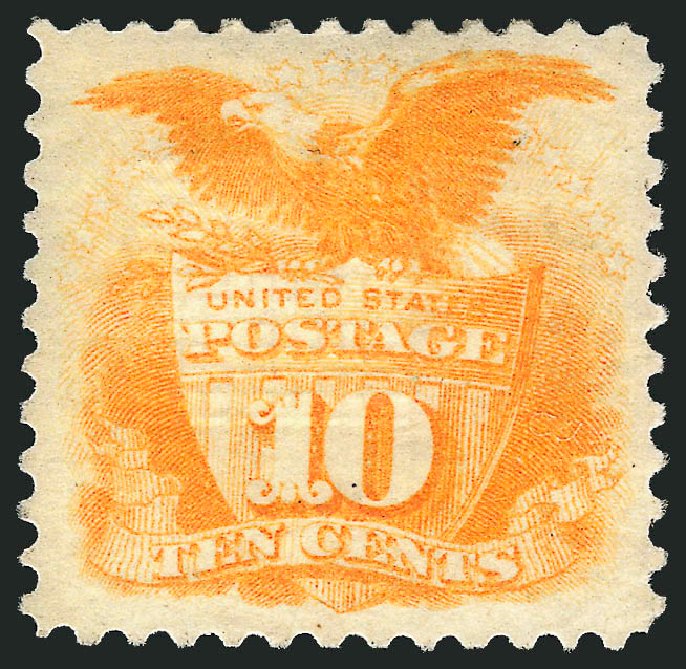 Value of US Stamp Scott #116 - 1869 10c Pictorial Shield Eagle. Robert Siegel Auction Galleries, Feb 2015, Sale 1092, Lot 1089