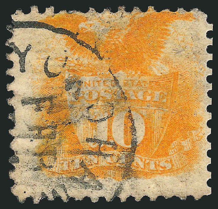 US Stamp Values Scott Catalogue 116: 10c 1869 Pictorial Shield Eagle. Robert Siegel Auction Galleries, Sep 2010, Sale 993, Lot 519