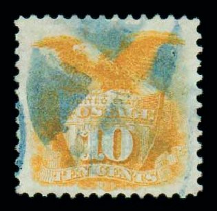 Values of US Stamp Scott Cat. #116: 1869 10c Pictorial Shield Eagle. Matthew Bennett International, Dec 2007, Sale 323, Lot 290