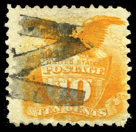 Value of US Stamp Scott Cat. # 116: 1869 10c Pictorial Shield Eagle. Matthew Bennett International, Feb 2012, Sale 340, Lot 220