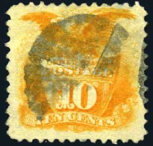 US Stamp Values Scott Cat. # 116 - 10c 1869 Pictorial Shield Eagle. Harmer-Schau Auction Galleries, Oct 2008, Sale 79, Lot 90