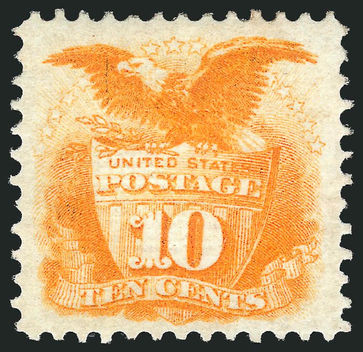 Value of US Stamps Scott Catalog #116: 1869 10c Pictorial Shield Eagle. Robert Siegel Auction Galleries, Jun 2012, Sale 1025, Lot 140