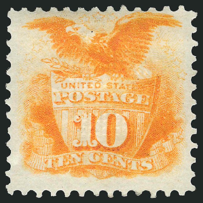 US Stamps Values Scott Catalogue 116 - 1869 10c Pictorial Shield Eagle. Robert Siegel Auction Galleries, Jun 2009, Sale 975, Lot 1350