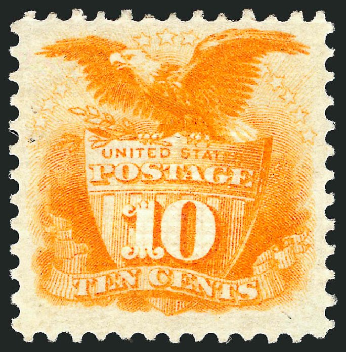 Value of US Stamps Scott Catalog # 116 - 10c 1869 Pictorial Shield Eagle. Robert Siegel Auction Galleries, Feb 2010, Sale 983, Lot 80