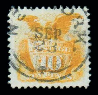 Prices of US Stamp Scott Cat. # 116: 10c 1869 Pictorial Shield Eagle. Matthew Bennett International, Dec 2007, Sale 323, Lot 281
