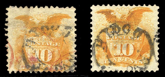 Cost of US Stamp Scott Catalog #116: 10c 1869 Pictorial Shield Eagle. Cherrystone Auctions, Oct 2012, Sale 201210, Lot 81