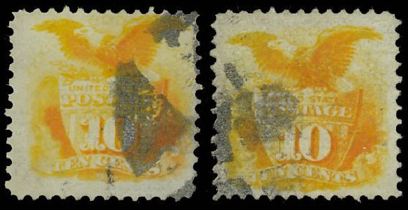US Stamps Prices Scott Catalogue 116 - 1869 10c Pictorial Shield Eagle. Daniel Kelleher Auctions, Oct 2012, Sale 632, Lot 1031