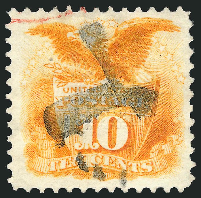 US Stamp Values Scott # 116: 10c 1869 Pictorial Shield Eagle. Robert Siegel Auction Galleries, Mar 2011, Sale 1007, Lot 2281