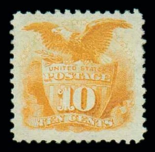 Costs of US Stamp Scott Catalog # 116: 10c 1869 Pictorial Shield Eagle. Matthew Bennett International, Oct 2007, Sale 320, Lot 434