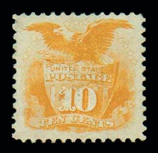 Prices of US Stamps Scott 116 - 1869 10c Pictorial Shield Eagle. Matthew Bennett International, Dec 2007, Sale 324, Lot 1094
