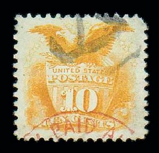 US Stamp Price Scott #116 - 10c 1869 Pictorial Shield Eagle. Matthew Bennett International, Dec 2007, Sale 325, Lot 1594