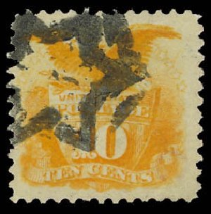 US Stamp Value Scott Catalogue # 116 - 1869 10c Pictorial Shield Eagle. Daniel Kelleher Auctions, Jun 2012, Sale 630, Lot 1334