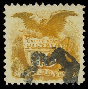 Values of US Stamp Scott 116: 10c 1869 Pictorial Shield Eagle. Daniel Kelleher Auctions, Apr 2013, Sale 636, Lot 134