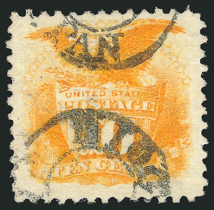 Cost of US Stamp Scott Catalogue #116 - 1869 10c Pictorial Shield Eagle. Robert Siegel Auction Galleries, Mar 2011, Sale 1004, Lot 114
