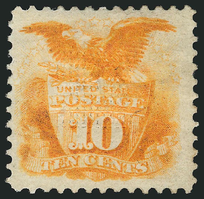 US Stamp Value Scott Catalog 116 - 10c 1869 Pictorial Shield Eagle. Robert Siegel Auction Galleries, Apr 2010, Sale 984, Lot 384