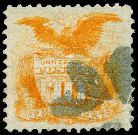 Costs of US Stamps Scott Cat. 116 - 1869 10c Pictorial Shield Eagle. Matthew Bennett International, Jun 2008, Sale 328, Lot 615