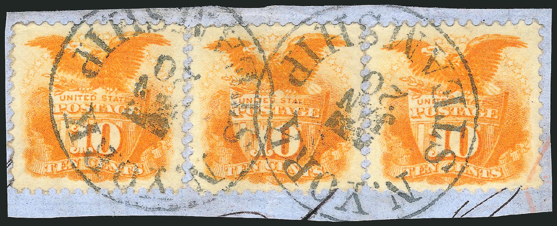 Cost of US Stamp Scott Cat. 116: 1869 10c Pictorial Shield Eagle. Robert Siegel Auction Galleries, Mar 2011, Sale 1004, Lot 115